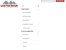 Tablet Screenshot of lycee-paul-heroult.fr